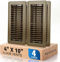 4" x 10" Floor Register Vent Covers 4-Pack, Walkable Powder-Coated Metal Vent by VENTYUN