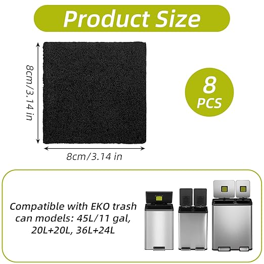 8 Pack Trash Can Odor Filter Refills - Image 2