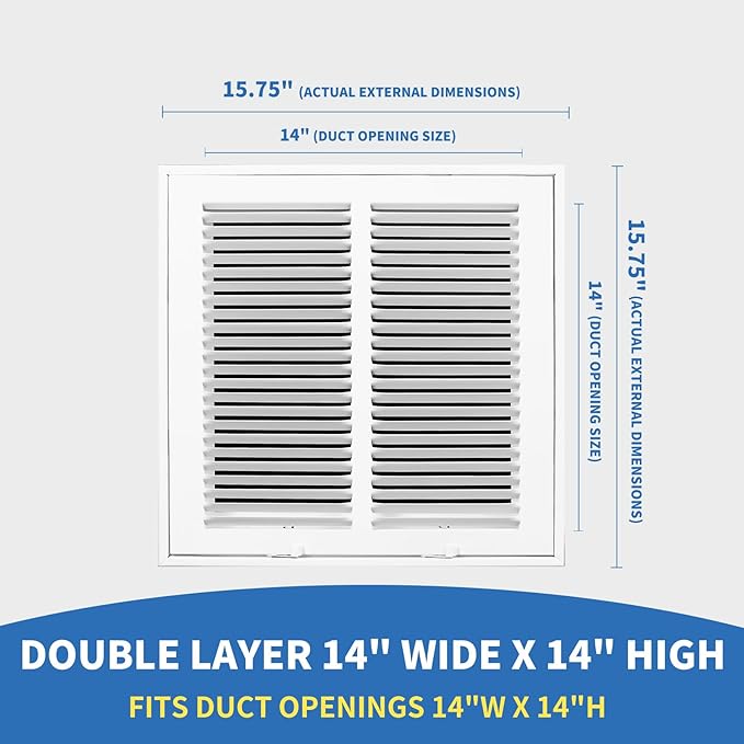 14x14 Return Air Grille, Return Air Vent Cover - Image 2