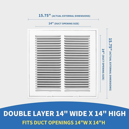 14x14 Return Air Grille, Return Air Vent Cover - Image 2