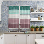 Retro Farm Woodcuts Texture Window Valance Curtains, 2 Panel - Image 8
