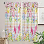 Happy Easter Living Room Curtains 72 Inches length, Spring Bunny Colorful Eggs - Image 2
