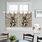 Funny Farm Animals Kitchen Curtains 24 Inch Length, Small Window Curtains Tab - Image 4