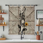 Funny Farm Animals Bathroom Curtains 63 Inch Length, Window Curtains Tab Top - Image 3