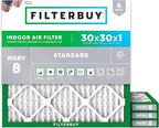 Filterbuy 30x30x1 Air Filter MERV 8 Essential Dust & Allergy Defense, by Filterbuy