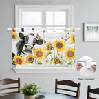 Retro Farmhouse Floral Kitchen Curtains 36 Inch Length, Small Window Curtains - Image 4