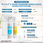Max Water 2 Stage Whole House 10 inch, Standard Water Filtration System - Image 2