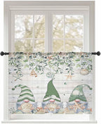Sheer Curtains 45 Inch Length, Coastal Eucalyptus Leaf Semi Sheer Curtains by Unknown