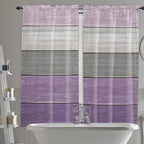 Country Wood Board Gray Purple Window Valance Curtains, Farmhouse Gradient by IDOWMAT