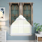 Turquoise Vintage Door Swag Valances - Image 6