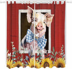 Pig Sunflowers Living Room Curtains 96 Inch Length, Window Curtains Tab Top by Unknown