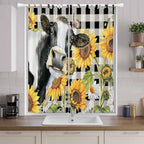 Retro Sunflowers Living Room Curtains 84 Inch Length, Window Curtains Tab Top - Image 9