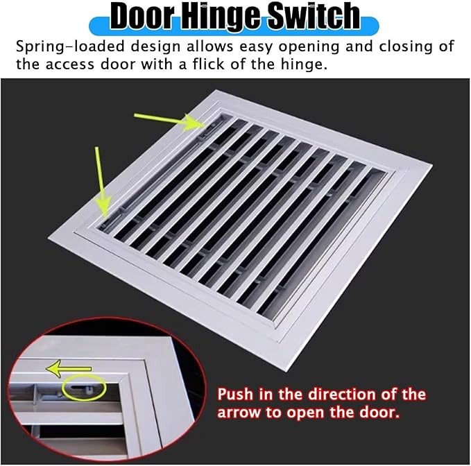 Return Air Filter Grille Vent Cover Removable, Louvered Access Panel - Image 5