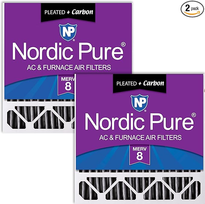 Nordic Pure 20x20x5 Honeywell Replacement Furnace Filters MERV 8 Plus Carbon 2 by NordicPure