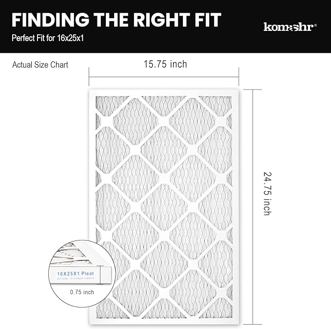 16x25x1 Air Filter MERV 8, HVAC/Furnace AC Filter Replacement, Dust - Image 2