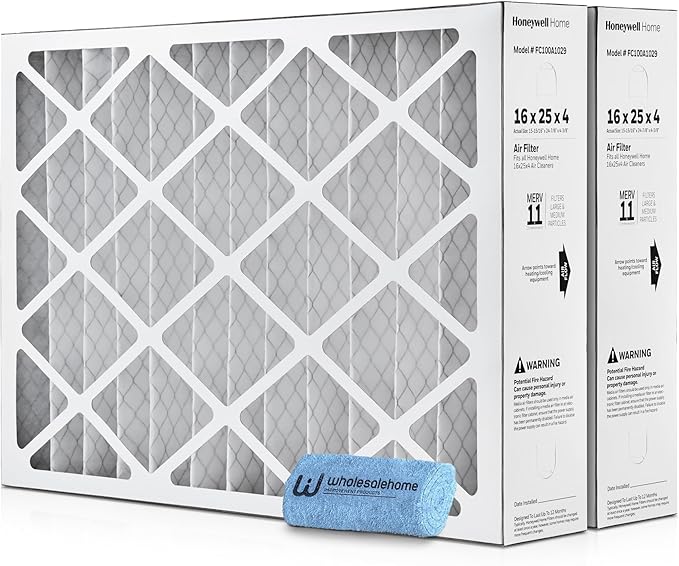 16x25x4 Air Filter Replacement MERV 11, FC100A1029 Pleated HVAC AC Furnace by Wholesalehome