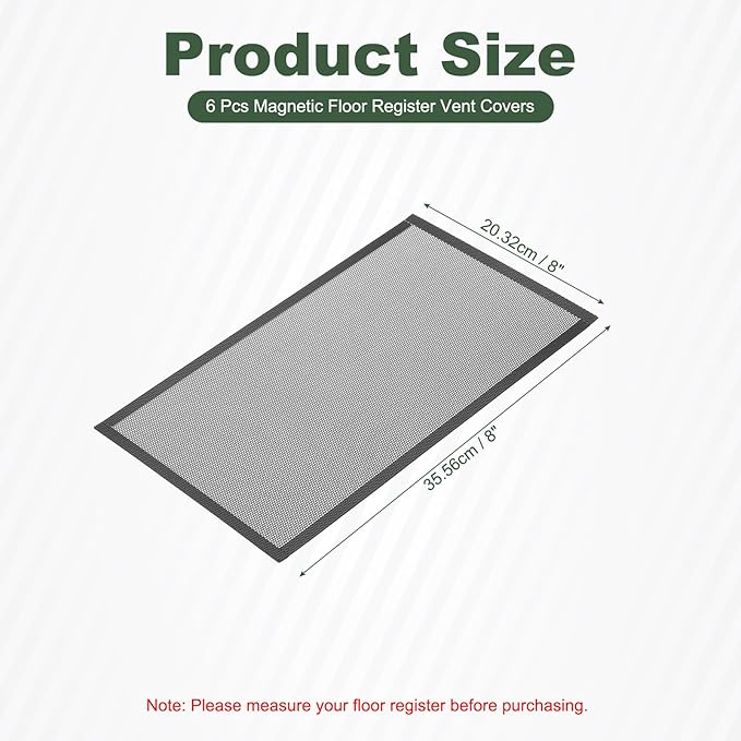 YOKIVE 6 Pcs Magnetic Floor Vent Covers, Floor Register Cover PVC Mesh Air Vent - Image 2