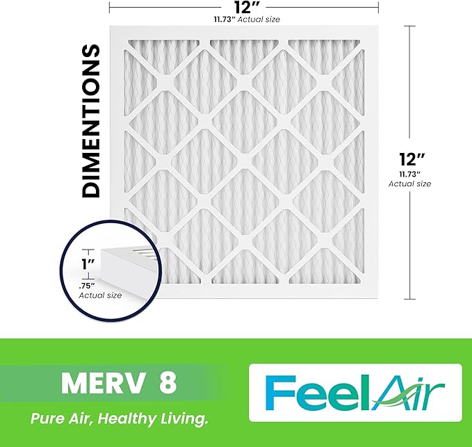 12x12x1 Air Filter, MERV 8, 6 Pack – Premium Pleated HVAC & Furnace Filter - Image 2