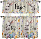Easter Grey Bunny Kitchen Curtains Set 3 Piece by Unknown