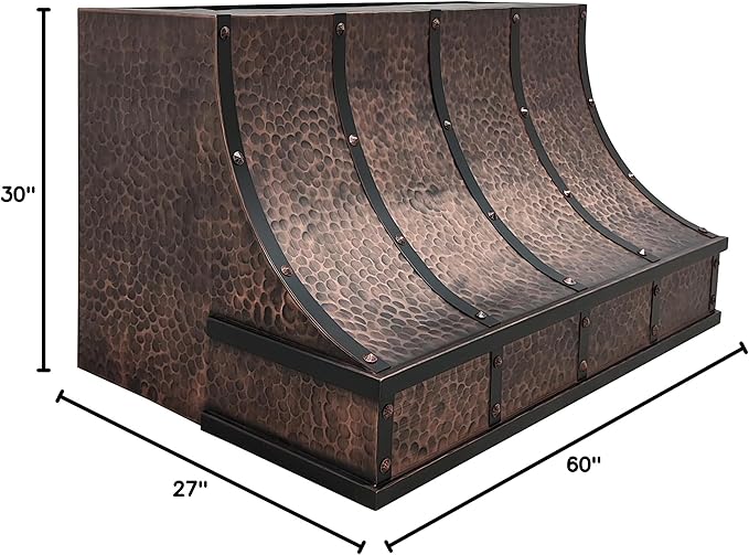 CT Copper Tailor Sloped Copper Vent Hood Island Mount, 1260 CFM Exhaust Fan - Image 10