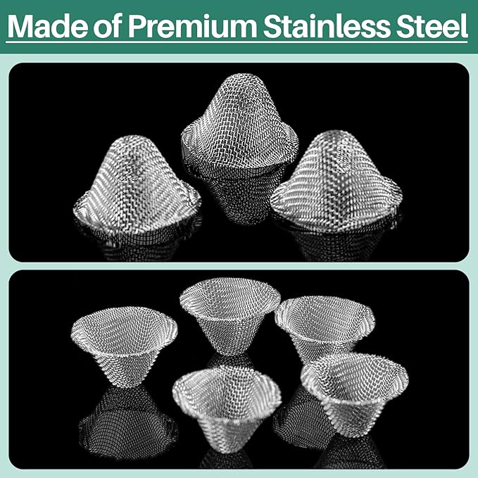 Funrous Stainless Steel Screens 3/4 Inch Conical Design Bowl Screen Filters - Image 4
