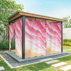 Ocean Outdoor Curtains for Patio Beach Waves Watercolor Abstract Gradient Pink by Unknown