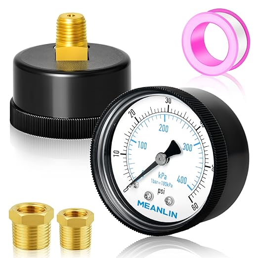 MEANLIN MEASURE 1/4" NPT 0-60Psi Swimming Pool Water Pressure Gauge 2" FACE DIAL by MEANLINMEASURE