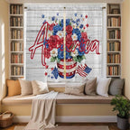 Independence Day Window Curtains 63 Inch Long 2 Panel Set, Rod Pocket Bedroom - Image 3