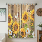 Farmhouse Sunflowers Living Room Curtains 84 Inch Length, Window Curtains Tab - Image 2