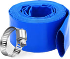 DAVCO 2.5" x 100 ft Pool Backwash Hose, Heavy Duty Reinforced Blue PVC Lay Flat by DAVCO
