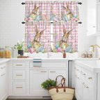Kitchen Curtains Tiers and Valance Set of 3, Easter Light Filtering Window - Image 3