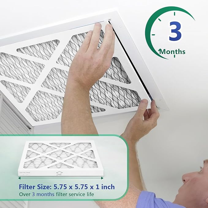 2 Pack Updated 6x6x1Air Filter, pertain Merv 8 HVAC Pleated A/C Furnace Filters - Image 5