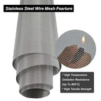 304 Stainless Steel Mesh 100Mesh, 15.7"x47.2" Metal Mesh Screen, Woven Fine - Image 3