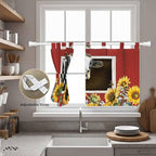 Cows Sunflowers Kitchen Curtains 36 Inch Length, Small Window Curtains Tab Top - Image 5