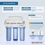 Max Water 5 Stage 100 GPD Reverse Osmosis Water Filtration System + Faucet-B + - Image 2