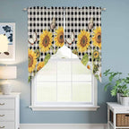 Sunflowers Swag Valances for Windows, Kitchen Window Curtains Swag for Cafe - Image 6