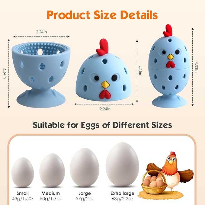 Egg Brush Cleaner, Egg Cleaner for Fresh Eggs, Cute Chick Shaped Egg Wash and - Image 2