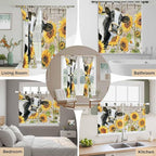Yellow Sunflowers Living Room Curtains 84 Inch Length, Window Curtains Tab Top - Image 7