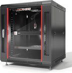 Sysracks 12U Wall Mount Server Rack Cabinet, 19” Locking Network Rack, 24” Deep by SYSRACKS