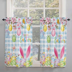Happy Easter Kitchen Curtains 54 Inches length, Spring Watercolor Bunny Eggs - Image 2