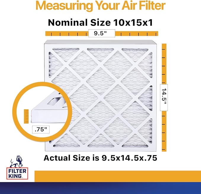Filter King 10x15x1 Air Filter | 6-PACK | MERV 13 | HVAC Pleated AC Furnace - Image 2