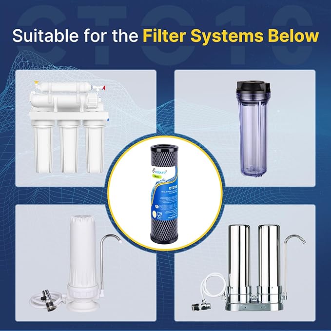 EXCELPURE 1 Micron 10" x 2.5" Whole House CTO Carbon Water Filter Cartridge - Image 7