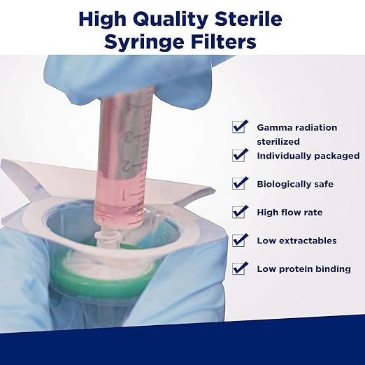 Membrane Solutions 20 Pack Syringe Filter Sterile PES Hydrophilic Filtration - Image 4