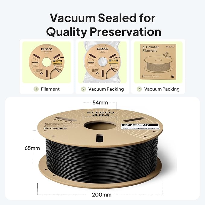ELEGOO ASA Filament 1.75mm Gray 1KG, UV & Weather Resistant 3D Printer Filament - Image 6