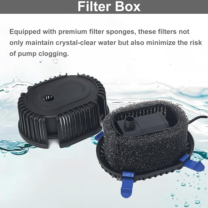Pond Filter with Pump Fountain Kits, Submersible Pump Pond Fountain Koi Pond - Image 5