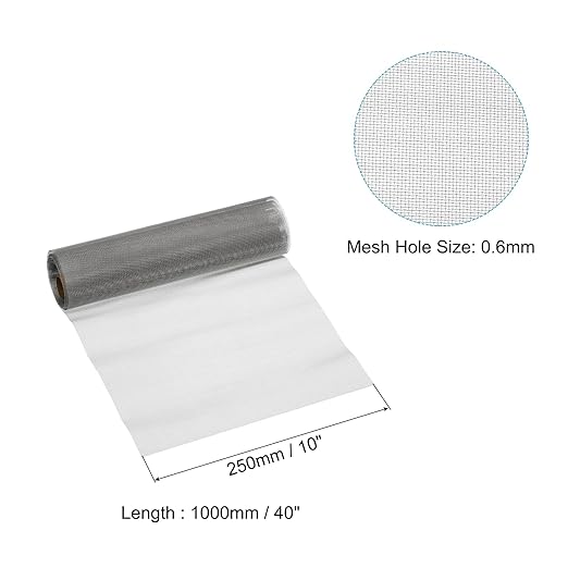 PATIKIL 40" L x 10" W Woven Wire Mesh, 30 Mesh 316L Stainless Steel Air Vent - Image 2