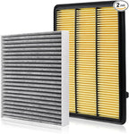 1 HEPA Pack Cabin Air Filter and 1 Pack Engine Air Filter fit by Forccord