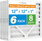 LotFancy 12x12x1 Air Filter MERV 8 6-Pack, Electrostatic Pleated Furnace & AC - Image 9