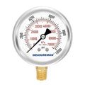 MEASUREMAN 2-1/2" Dial Size, Glycerin Filled Pressure Gauge, 0-10000psi/kpa by MEASUREMAN