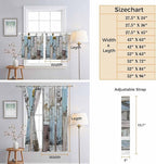 Blue Grey Wooden Kitchen Curtains 45 Inch Length, Short Cafe Window Curtains - Image 8